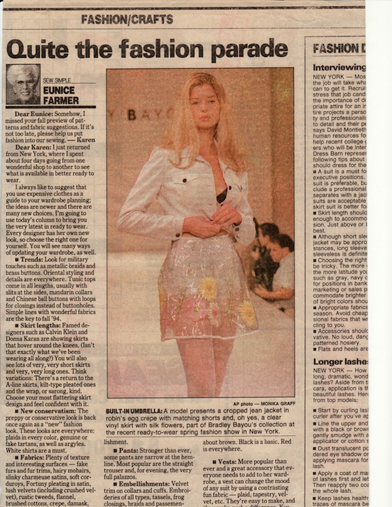 Surprise appearance on Bradley Bayou's Runway, New York Fashion Week, Age 25